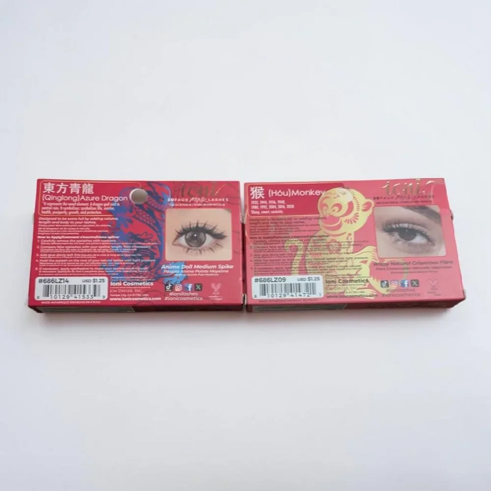 Ioni Lunar Zodiac Faux Mink Lash Bundle, Azure Dragon & Monkey Lashes